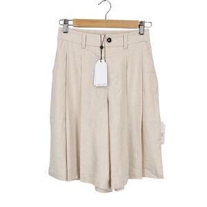 Universal Standard Seaport Tailored Linen Blend Pleated Short Natural 4XS 0 NWT